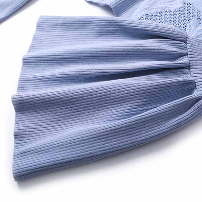 Women 2 Pieces Skirt Suit Knitted Top + Mid-High Rise Mini Skirt Suit