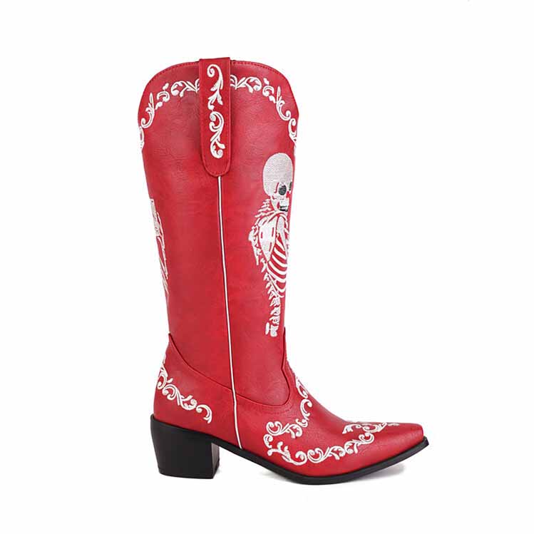 Women's Western Cowboy Boots Pull-on Mid Calf Cowgirl Boot