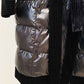 Women's Long Down Jacket Winter Warm Down Coat Black Lace up Outwear