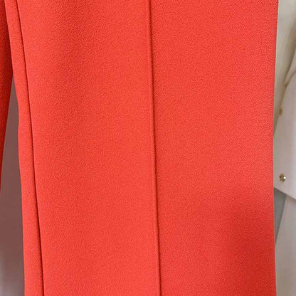 Women's Rust Pantsuit Blazer+High Waisted Flare Pants Suit Wedding Pantsuit