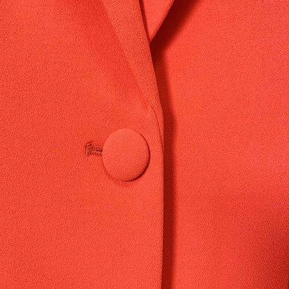 Women's Rust Pantsuit Blazer+High Waisted Flare Pants Suit Wedding Pantsuit