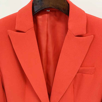 Women's Rust Pantsuit Blazer+High Waisted Flare Pants Suit Wedding Pantsuit