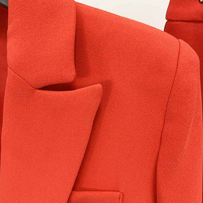 Women's Rust Pantsuit Blazer+High Waisted Flare Pants Suit Wedding Pantsuit