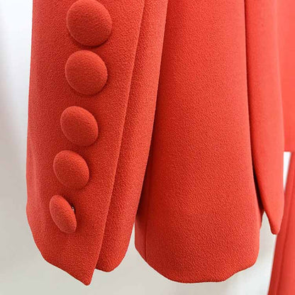 Women's Rust Pantsuit Blazer+High Waisted Flare Pants Suit Wedding Pantsuit