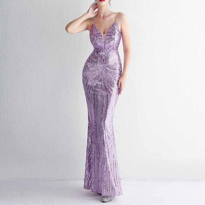 Blue Sheath Bateau Neck Slit Flower Column Gown