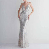 Bateau Cap Sleeve Sheath Floor-length Dress Royal Blue main image 1