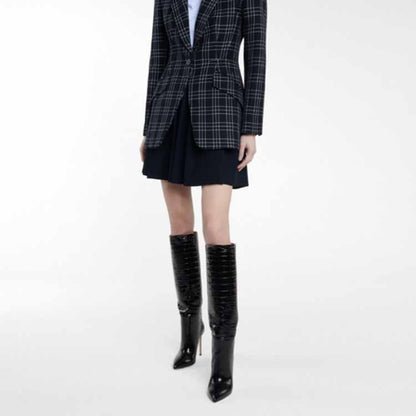 Women pointed toe knee-high boots candy color heeled boot 15 colors