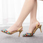 Closed toe rhinestone heels formal sandals for women- sparkling heels wedding