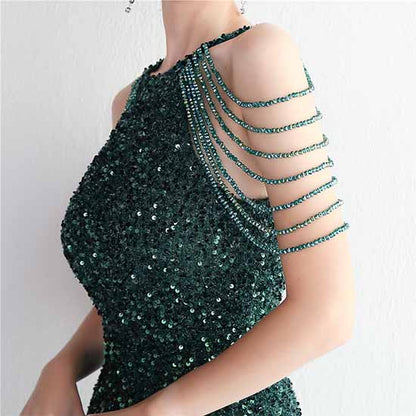 Women Wedding Sequin Dress Sleeveless Maxi Long Dress Formal Evening Prom Gowns S-4XL