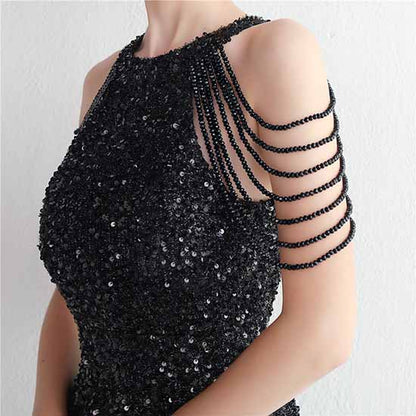 Women Wedding Sequin Dress Sleeveless Maxi Long Dress Formal Evening Prom Gowns S-4XL