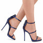 Women's Ankle Strap Stiletto Open Toe Sandals Sexy Triple Strappy High Heels