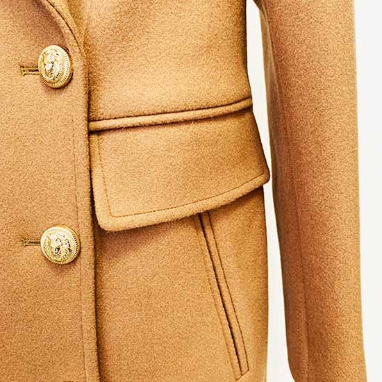 Women's Lapel Double Breasted Belted Mid Long Outwear Winter Coat
