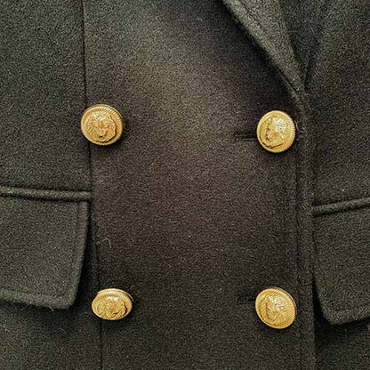 Women's Lapel Double Breasted Belted Mid Long Outwear Winter Coat