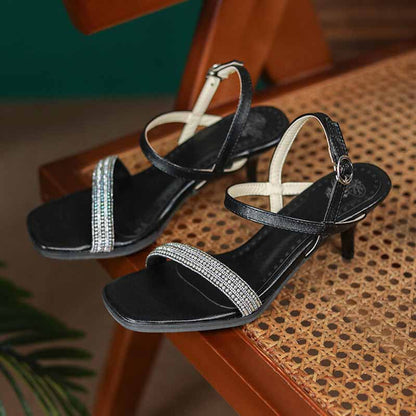 Women's Strappies Low Heel Pump Sandals Heels