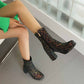 Women's Glitter Platform Chunky Heeled Ankle Boots