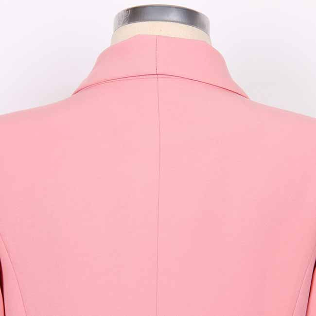 Women Pink Double-Breasted Tailored Blazer