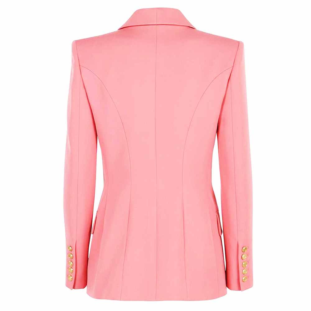 Women Pink Double-Breasted Tailored Blazer