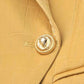 Women Velvet Yellow Double Breasted Blazer Gold Buttons Jacket