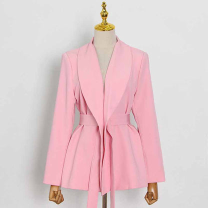 Women's Lace Up Suits High Waisted Two Pieces Pantsuit Colors Black Pink White