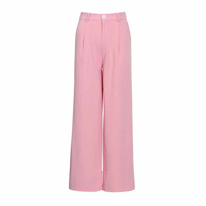 Women's Lace Up Suits High Waisted Two Pieces Pantsuit Colors Black Pink White