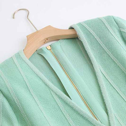 Women mini bodycon dress with sleeves v neck wrap knitted dress