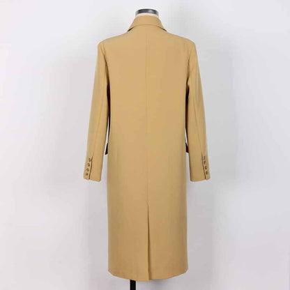 Khaki Oversized  Double Breasted Formal Coat