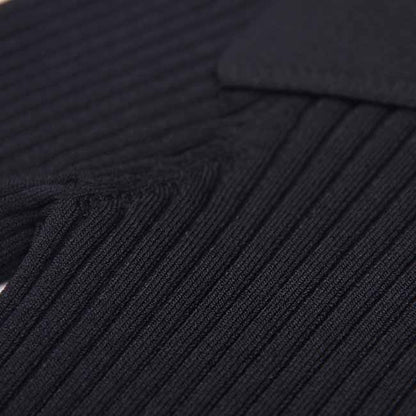 Women Knit Short Sleeves Cropped Top Knitted Cardigan Buttons Black Sweater