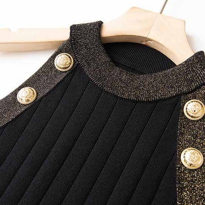 Women Knitted Knee Length Dress Ladies Sleeveless Body-con Dress