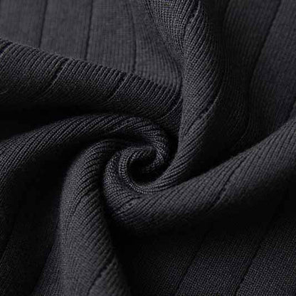 Women Knitted Knee Length Dress Ladies Sleeveless Body-con Dress
