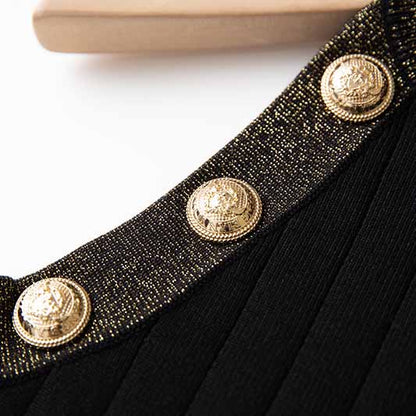 Women Knitted Knee Length Dress Ladies Sleeveless Body-con Dress