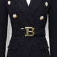 SD-HK Double-Breasted Blazers With Buckle for Women