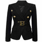 SD-HK Double-Breasted Blazers With Buckle for Women