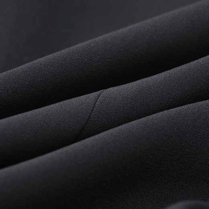 Women Black Oversize Business Coat Color Contrast Buiness Coat