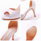 Wedding Heel Sandals White Open Toe Party Dress Heels With Strap