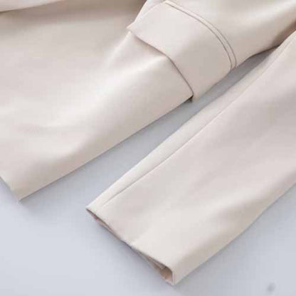 Women's white two pieces pants set flare bottoms pantsuit