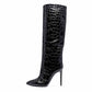 Women pointed toe knee-high boots candy color heeled boot 15 colors
