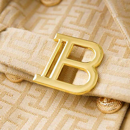 Womens' Double Breasted Blazer Gold Buttons Blazer Dress With Belt