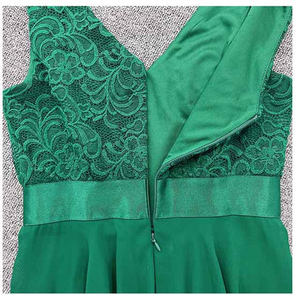 Women Double V Neck Ruched Waist A Line Cocktail Party Dress