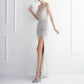 Women's V Neck High Slit Long Maxi Elegant Formal Dresses Evening Gown S-4XL