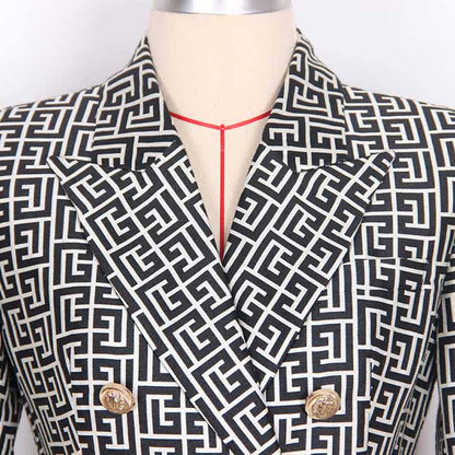 Women double breasted coat dress mid-length blazer dress with belt