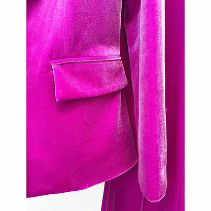 Women Velvet Blazer + Flare Trousers Suit Two Piece Pantsuits