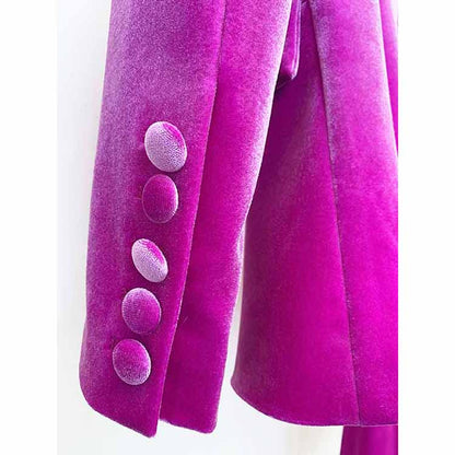 Women Velvet Blazer + Flare Trousers Suit Two Piece Pantsuits