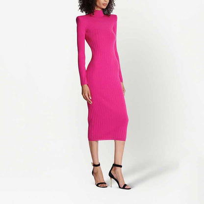 Women Knitted Mini Dress Ladies Long Sleeve Mini Knitted dress