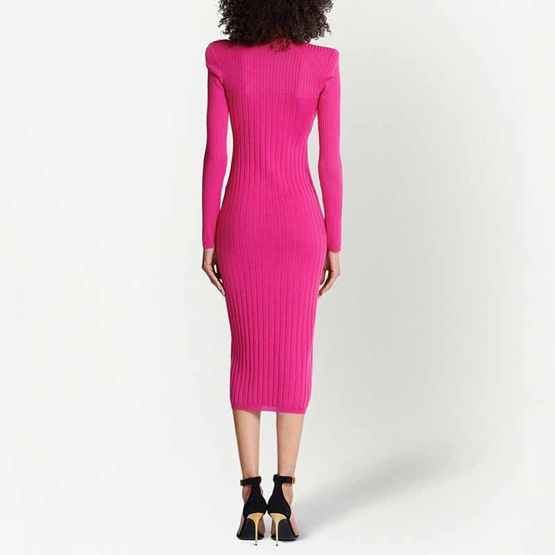 Women Knitted Mini Dress Ladies Long Sleeve Mini Knitted dress