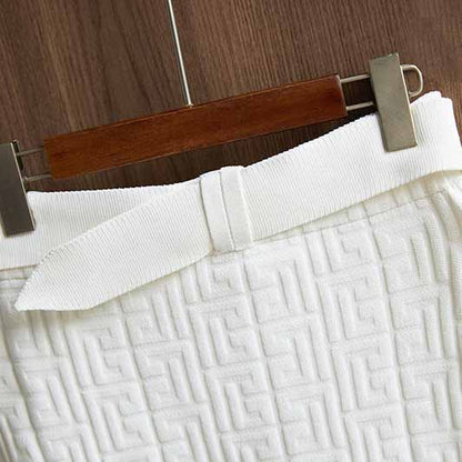 Sexy Cable Bodycon Knitted Skirt Suits Two Piece Skirt Set