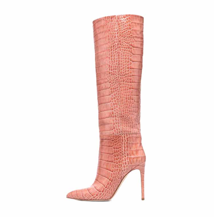 Women pointed toe knee-high boots candy color heeled boot 15 colors