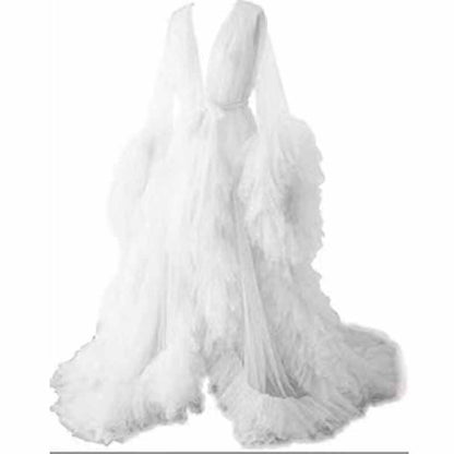 Ladies Dressing Gown Sheer Long Robe Puffy Tulle Robe Maternity dresses