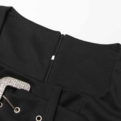 Womens Sexy Black Bodysuit Long Sleeve Top