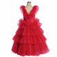Kids Prom Puffy Tulle Ball Gown Short Mesh Tulle Party Dress