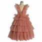 Kids Prom Puffy Tulle Ball Gown Short Mesh Tulle Party Dress